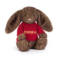 Hoppleston Luxe Bunny with Personalised Red Jumper, Main View